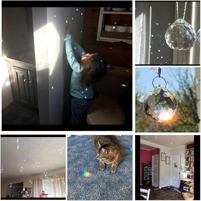 Crystal Ball Prism 40 mm/1.57 Inch Decorative Ball for Chandelier Window Suncatcher 10 Pack Rainbow Maker