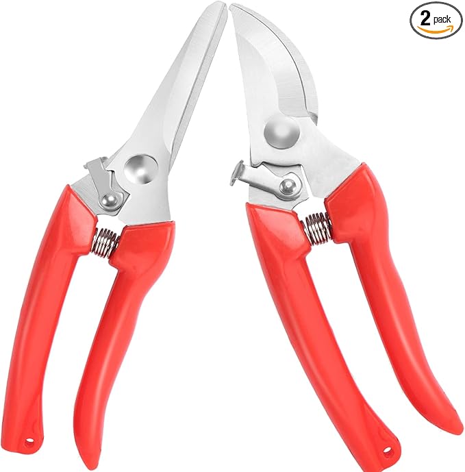 Premium garden shears, meperez pruning scissors gardening tools, pruners for flower, bushes, rose and fruit tree, use for florist, yard and orchard the plant clippers, sharp steel anvil snips