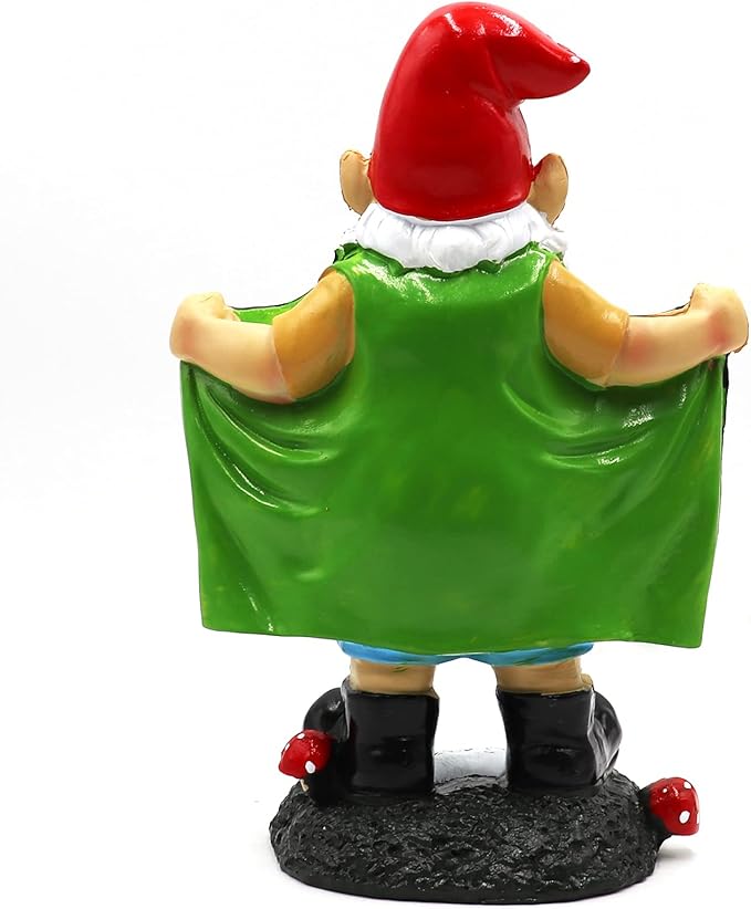 Tirifer 8.3inch/21cm Big Size Garden Gnome, Polyresin Outdoor Sculpture Gnome Statue Garden Figurine Art Garden Decoration for Lawn Yard Balcony Porch Patio