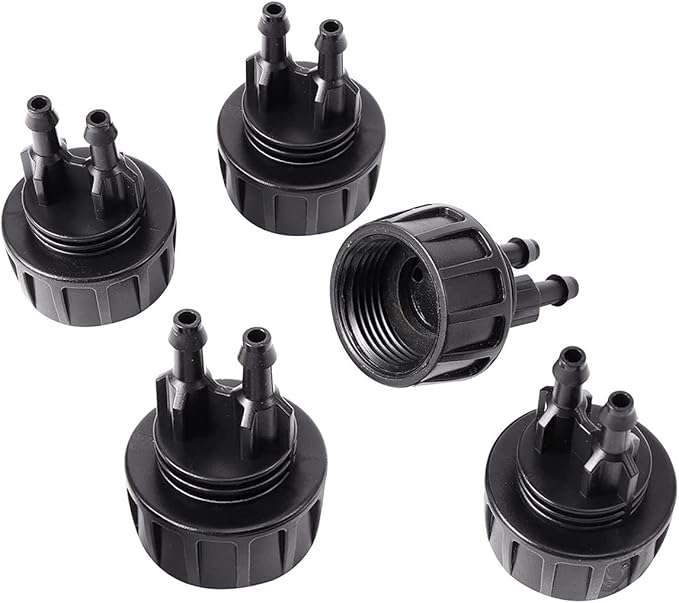 US Standard Faucet Adapter， 3/4'' to 1/4'' Hose Adapter Convert 3/4" Female GHT to 1/4" Irrigation Tubing,for Irrigation Fittings Misting Cooling Systems (2 -Way to 1/4" Pipe Connector)