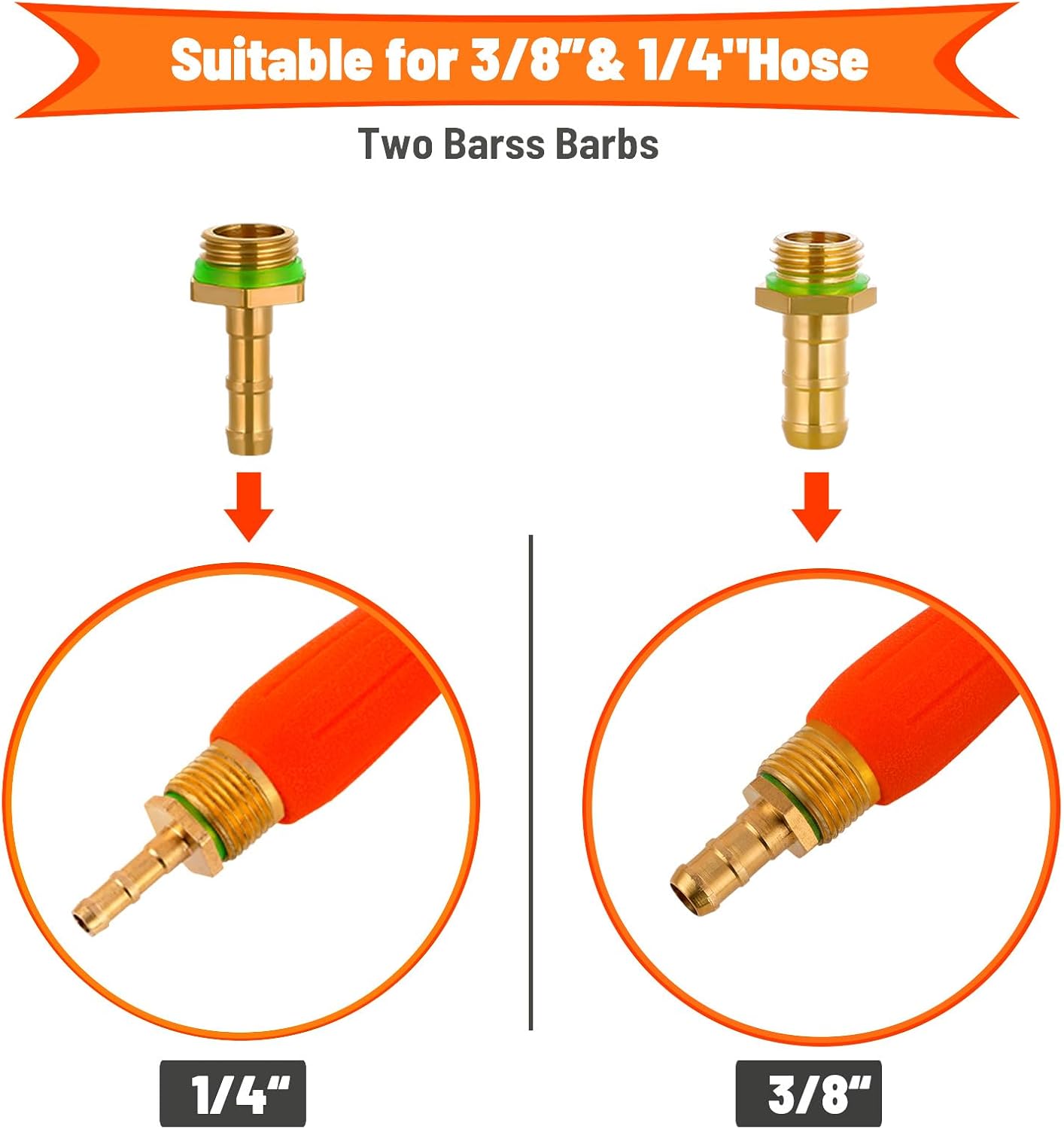 2 Pack 29 Inch Spray Wand, Brass Barb Match 1/4" & 3/8" Sprayer Wand Hoses, Adjustable Nozzle Stainless Steel Sprayer Wand with Shut off Valve for Weed Garden Car Wash