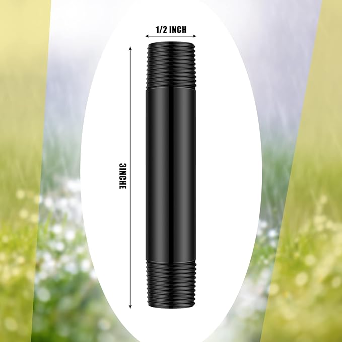 Yaomiao 5 Pcs Sprinkler Head Pipe Riser Extension 1/2 Inch MPT PVC Double Male Pipe Thread Sprinkler Riser for Lawn Irrigation System Automatic Irrigation Connector Raised Pipe (3 Inch)