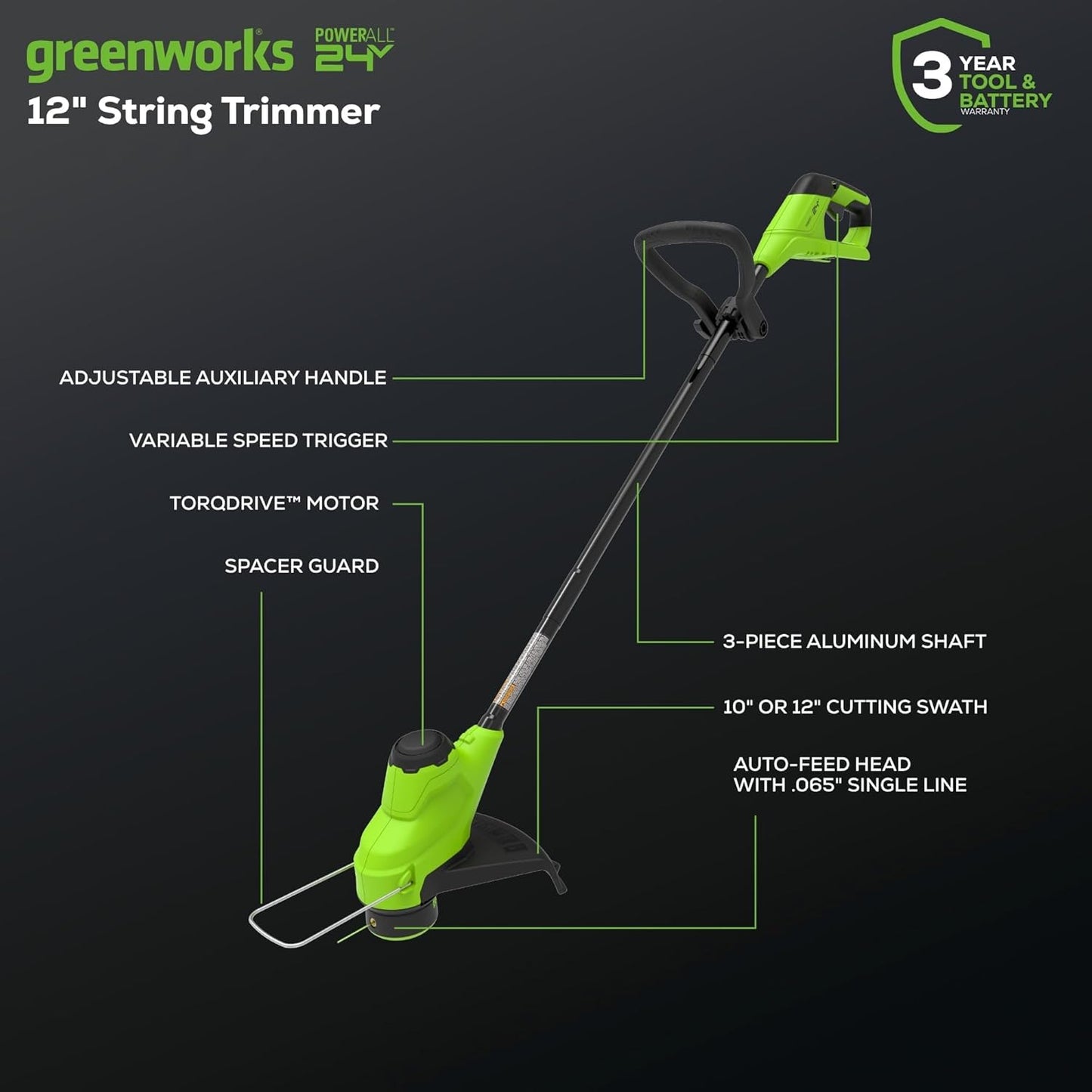 Greenworks 48V (2x24V) Electric Lawn Mower Combo Kit - 20" Mower, 12" String Trimmer, 320 CFM Blower, 1/2" Drill, 1/4" Impact Driver, 1-1/8" Reciprocating Saw - 5 Batteries, 3 Chargers, 3-Yr Warranty