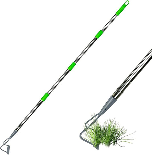 Durable Garden Hoe - Hollow Garden Hoe with Adjustable Long Handle Heavy Duty Tool for Weeding, Digging, and Transplanting - Ideal for Gardening and Agriculture