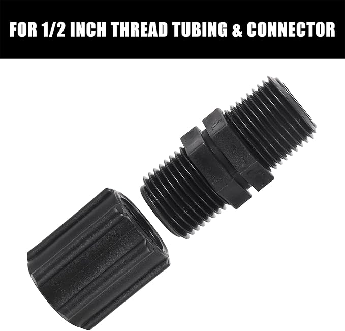 10 Pcs Head Pipe Riser 1/2 Inch MPT Double Male Pipe Thread Head Pipe Riser for Garden Lawn Irrigation System (1/2 male to 1/2 male straight coupling)