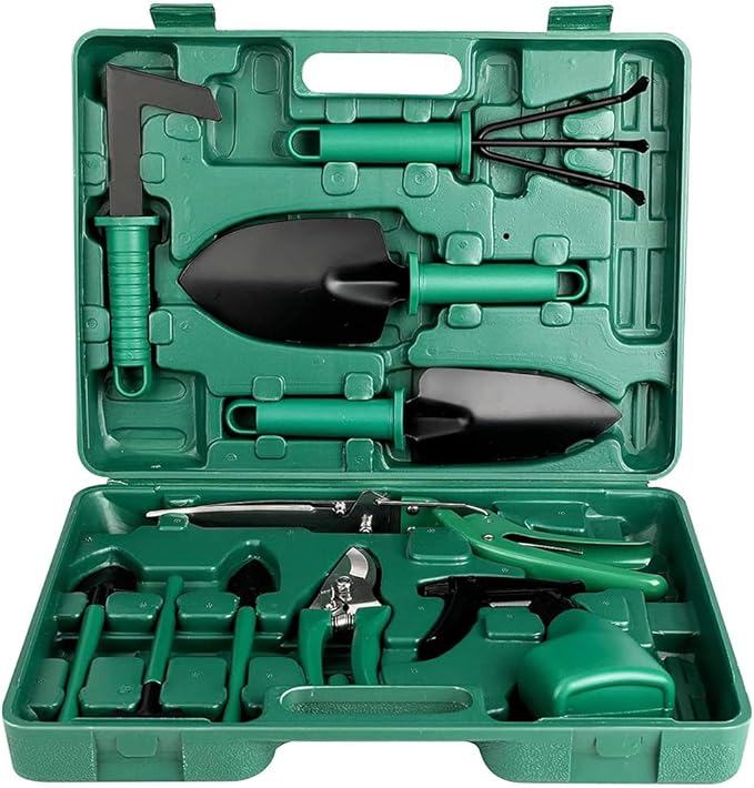 Garden Tool Sets, Gardening Gifts 10 Pieces Plant Hand Tool Sets for Women & Men Gardener