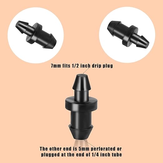 TOYMIS 100pcs Drip Irrigation Plugs, 1/4 Inch Drip Irrigation Goof Plugs Line Irrigation Tube End Closures for Home Garden Lawn Pipe Supplies