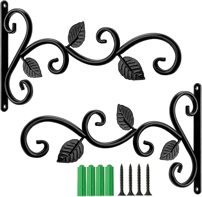 2 Pack Plants Hangers Outdoor Indoor Decor, Wall Hooks for Hanging Plant Bracket, Plant Hooks for Bird Feeder, Wind Chime, Lights, Lanterns