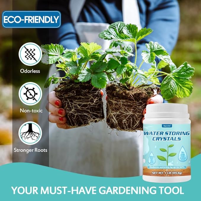 1LB Water Storing Crystals for Plants with Spoon, Water Gel Solves Plant Over-Watering and Drought Problems, Keeps The Soil Moist, Small Water Storing Polymer Crystals for Plants Candle - by Oycevila