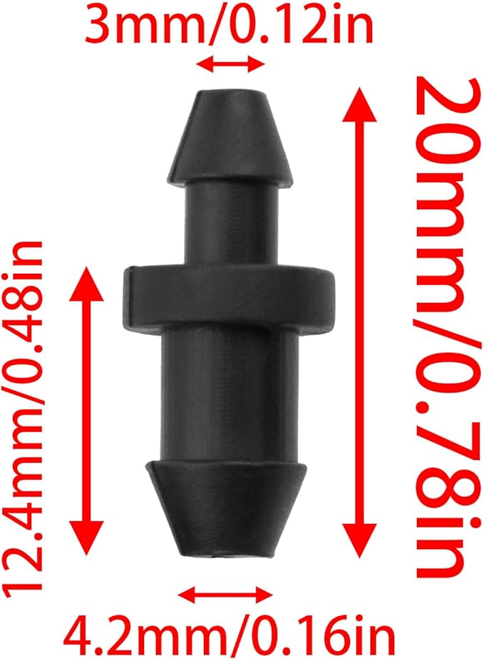 1/4 Inch Drip Irrigation Hole Plugs Drip Plug with Barbed End Closure for Home Garden Lawn Drip Irrigation System 100PCS