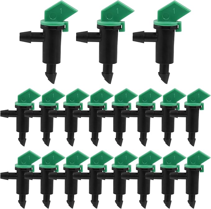 60 Pack 4GPH Drip Emitter Drip Emitters 16L/H Flag Irrigation Dripper for 4mm/7mm Hose for Garden Lawn, Green