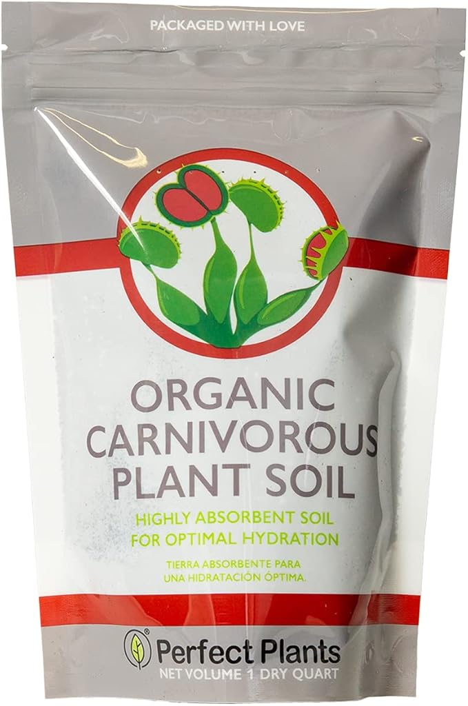 Perfect Plants Carnivorous Plant Soil | Organic Premium Mix | Use with Venus Fly Traps, Pitcher Plants, or Other Carnivorous Plants (1 qt.)