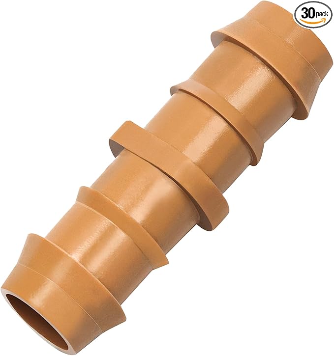 30 Pieces Drip Irrigation Fittings Coupling Connectors for 1/2" Tubing, Drip Barbed Couplers for 1/2 Inch Irrigation Tubing Drip Line Couplings for Drip Sprinkler Garden Systems