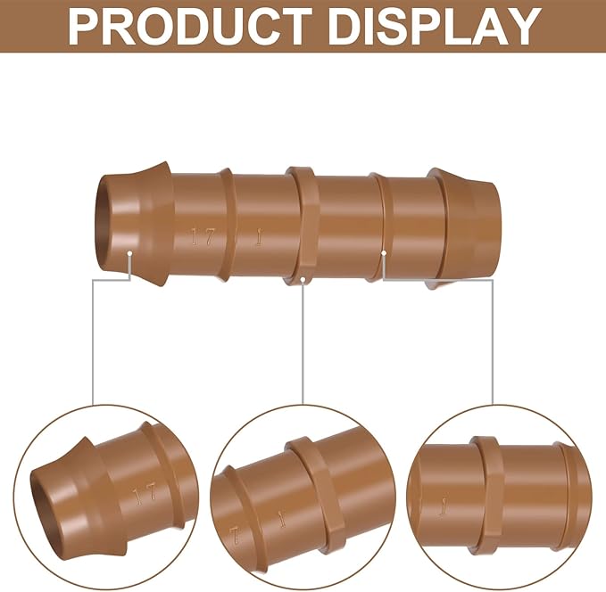 68 Pcs Drip Irrigation Fitting Kit 1/2 Inch Tubing Set, Switch, Tee, Coupling, Elbow and End Cap Plastic Plug, Drip Irrigation Connector for Compatible Drip or Sprinkler System