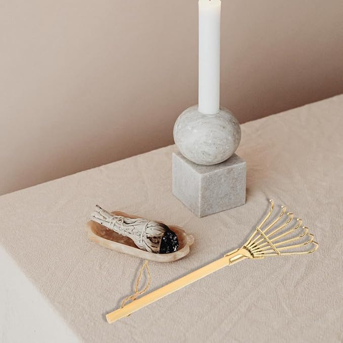 LOGOFUN 6Pcs Mini Zen Garden Rake Miniature Ash Rake Model Small Metal Rake Tiny Rake Planting Tools Decor for Crafts Photo Prop - Gold