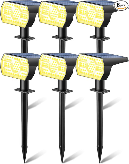 Kaxiida Solar Lights Outdoor Waterproof IP68, 3 Lighting Models Solar Powered Spot Lights Outdoor, 56LED Light Dusk to Dawn for Yard Patio Garden Pathway Landscape Lighting