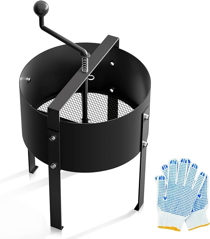 Rotary Soil Sifter Compost Sieve Garden Potting Sifting Mesh Rock Sand Dirt Sieve, 13" Sifting Filter with 1/5 Inch Mesh Sifting