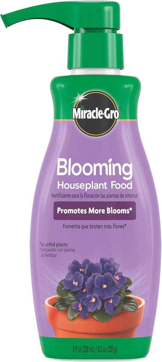 Miracle-Gro Blooming Houseplant Food, 8 oz., Plant Food Feeds All Flowering Houseplants Instantly, Including African Violets