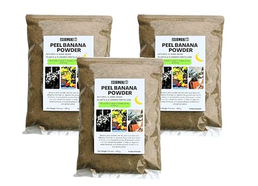 3 Pack Natural Banana Peel Powder Fertilizer - Nutrient-Rich Potassium Fertilizer, Slow Release Fertilizer for Thriving Gardens and Indoor Plants, EMFPack3