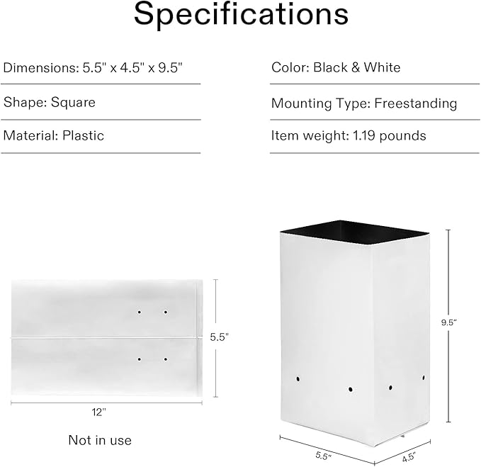 VIVOSUN 50-Pack 1 Gallon Grow Bags for Plants, Black-and-White Panda Film Containers Thick Plastic Bag for Potting Seedlings, and Rooting