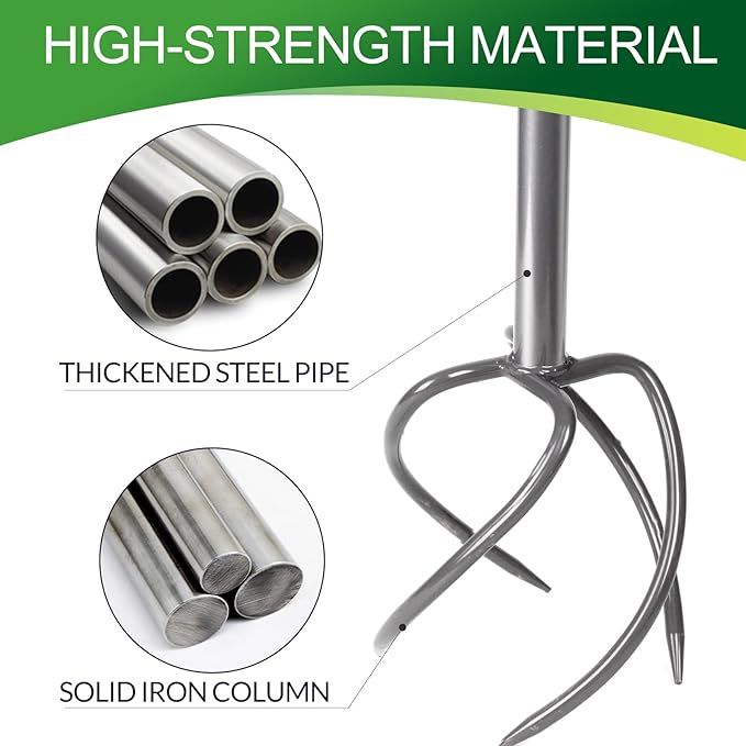 Walensee Upgrade Twist Tiller Manual Hand Tiller Garden Claw Cultivator with a Removable Big Claw, Garden Claw Tool Long Handle Steel Tiller Lawn Aerator Soli Lossener for Gardening Bed and Plant Box