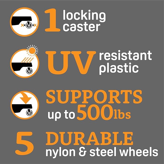 Bosmere S14410 Down Under Plant Caddie, Heavy Duty Plant Stand with Wheels, 500lb Capacity, 14-Inch,Black