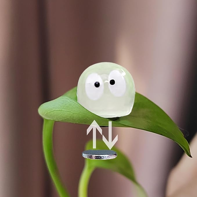 6pcs Plants Magnets Tiny Plant Safe Magnets Miniature Figurines, Fairy Garden Supplies House Plant Leaf, Key Holder Decorative (6 Dust Bunnies)