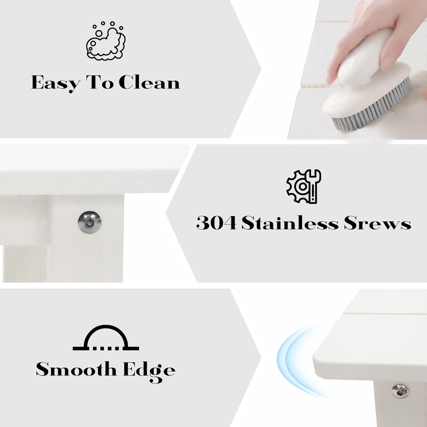 Outdoor Side Table, Small Adirondack Side Table for Adirondack Chair - Indoor Outdoor End Table - HDPS (White)