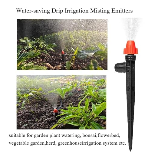 Adjustable Drip Irrigation Spray Emitters: Stake Irrigation Misting Drippers with Lock Barbed for 1/4 inch Tubing Drip Irrigation Parts for Garden Watering System (30PK)
