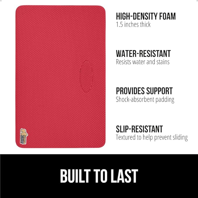 Gorilla Grip Extra Thick Kneeling Pad, Supportive Soft Foam Cushioning for Knee, Water Resistant Construction for Gardening, Bathing Baby, Workout Supplies, Lightweight, Garden Work Gifts