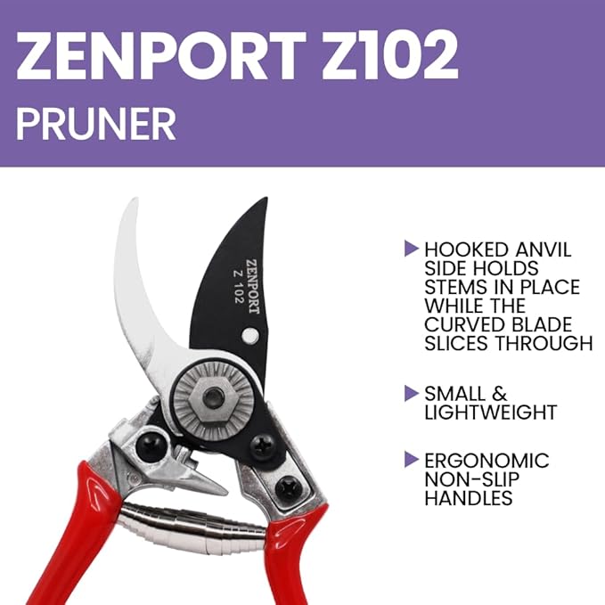 Zenport Z102-3PK of Pruners, 7-inch Ergonomic Swiss Style Bypass Pruning Shear, 3-Pack