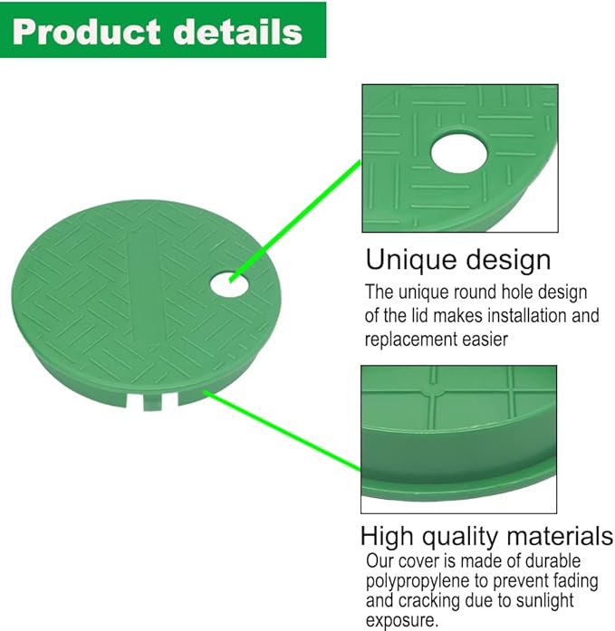 Bandelt Sprinkler Valve Box Cover Lid for Automatic Irrigation Water System Lawn, Yard, Outside ID 5.5" OD 6"-2 Pack