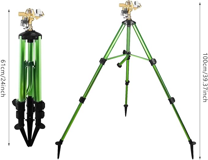 Tripod Sprinkler,Garden Sprinkler,360 Degree Rotating Irrigation Yard Sprinkler,Adjustable Height,for Lawn/Yard/Garden