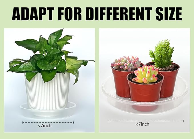 5 Pack Plant Saucer for Indoor Plants, 8 Inch Clear Plant Trays for Pots, Durable Plastic Flower Plant Pot Saucer, Heavy Duty Sturdy Plant Saucer Drip Trays for Pots