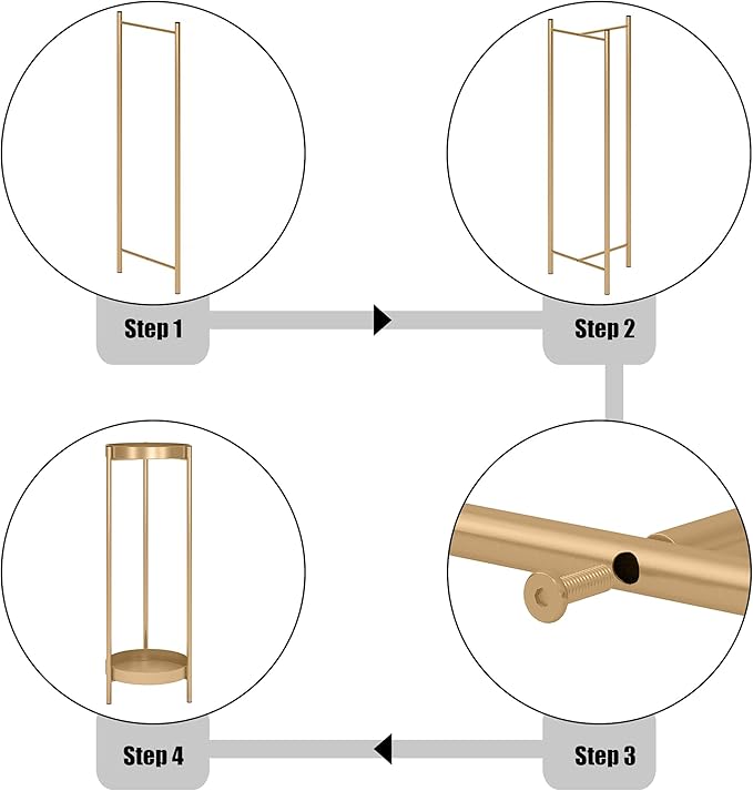 30" Plant Stand, 2 Tier Metal Flower Plants Holder with 2 Removable Display for Indoor or Outdoor,Pot Plant Planter Display(30 X 10in, Gold)