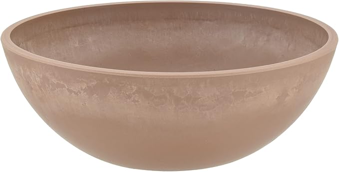 PSW Pot M25TP Collection Shallow Garden Bowl Low Planter for Succulents, Bonsai, Fairy Gardens, Herbs, 10-inch, Taupe