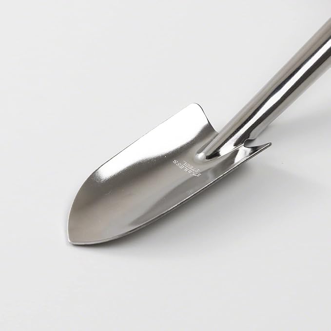 Wazakura Stainless Steel Soil Potting Set with 3PCS Soil Sieve Set and Soil Scoop, 3 Interchangeable Sieve Mesh Filter Sizes, Bonsai Gardening Tool Kit - Sieve + Scoop