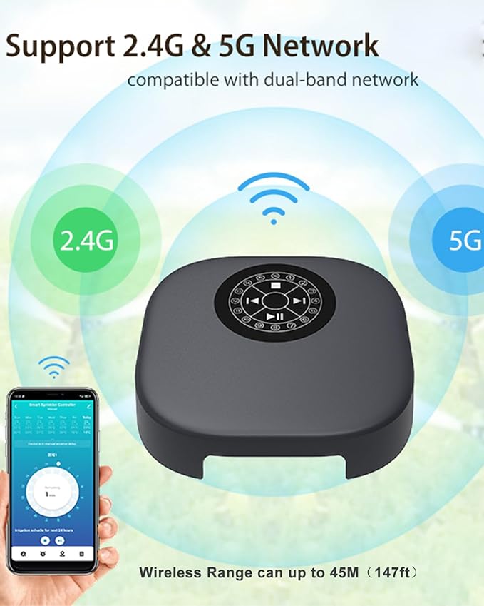 Haozee WiFi Smart Sprinkler Controller,16-Zone Smart Irrigation Controller,Support 2.4G & 5G,App Enabled Automated Water Scheduling, Alexa Compatible