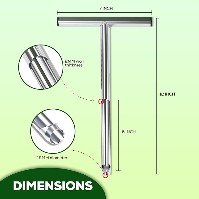 SturdyShape Soil Probe Sampler Test Kit 12in. The Core Sampling Tool Comes with 5Bags, 1Brush, 5Labels.