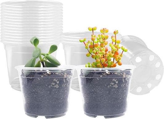 Clear Seedling pots 20 Pack 3.2 Inches Round for Seeds Starter Pots, Seeds Germination Transparent Clean Pots with Drainage Holes(Clear,20 Pcs, 3.14Inch)…