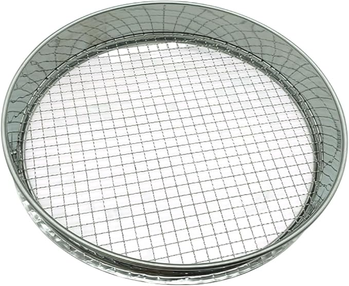 LucaSng Sifter Compost Sifter Screen, Large Soil Sieve for Garden silver CD402
