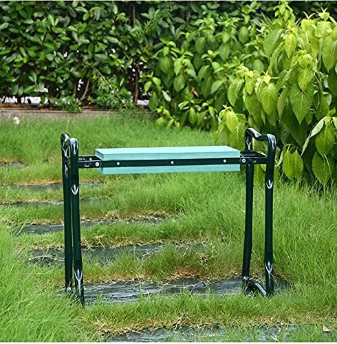 2-in-1 Garden Kneeler and Seat Gardening Chair Protects Your Kneesb Foldable Garden Bench Garden Stools Bench Comes with A Free Tool Pouch EVA Foam Pad (Light Green)