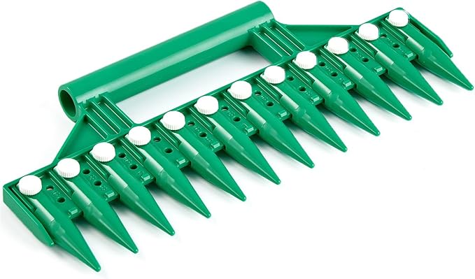 Seed Dibber, Multifunctional Seed Spacer Tool, Seed-in Soil Digger Garden Spacer aid for Planting Seeds Laying Out ideally Spaced Rows (Green)
