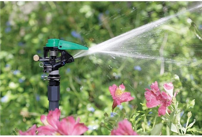 Rain Bird P5-R PLUS Plastic Impact Sprinkler with Nozzle Set, Adjustable 20° - 360° Pattern, 24' - 45' Spray Distance