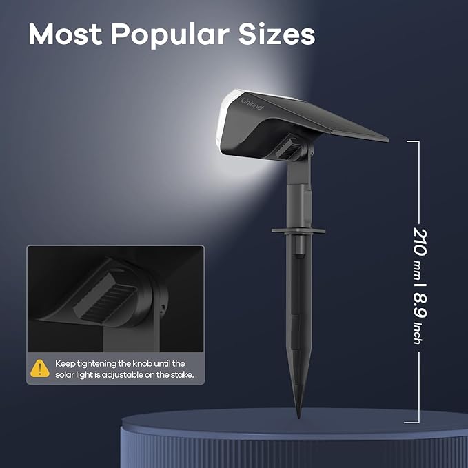 Linkind Solar Spot Lights Outdoor, 60 LEDs Solar Lights Outdoor Waterproof IP67 with 30% Conversion Rate, Ideal for Landscape, Garden, Yard, Pathway (6 Pack, Cool White)