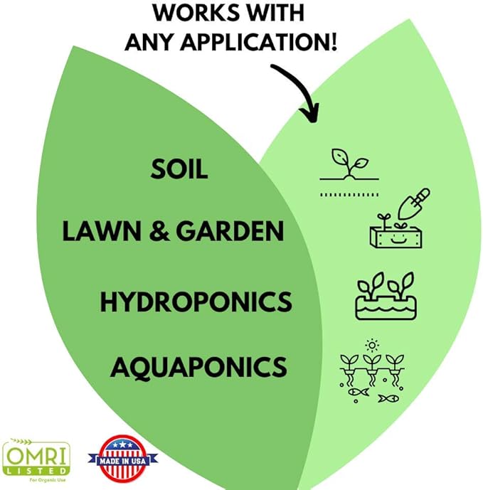 Organic Humic Acid Plant Amendment, Natural Humic Soil and Hydroponic Nutrient Enhancer - Lawn and Garden Growth, Plant Health (1 Liter)