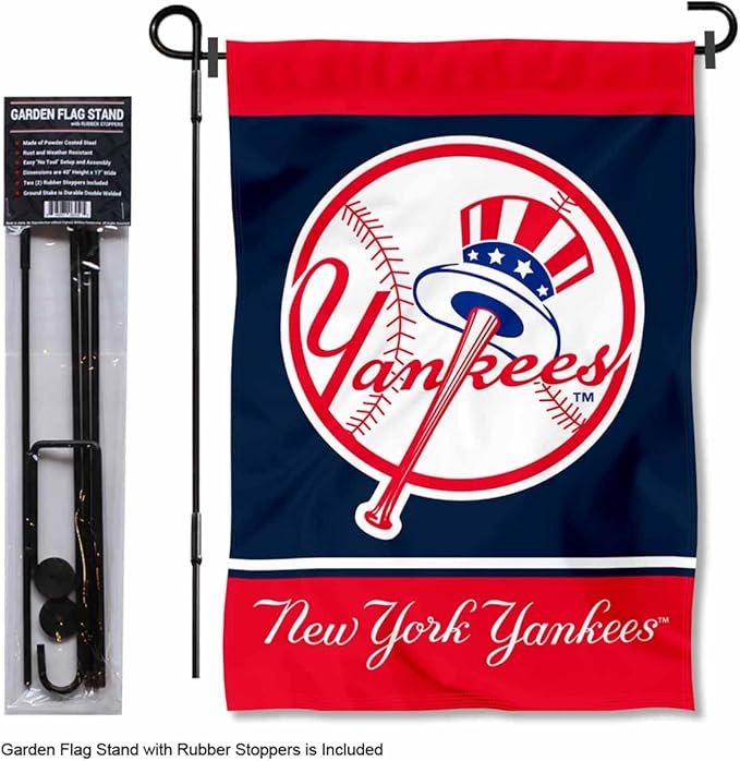 WinCraft NY Yankees Throwback Retro Garden Flag and Pole Stand Mount