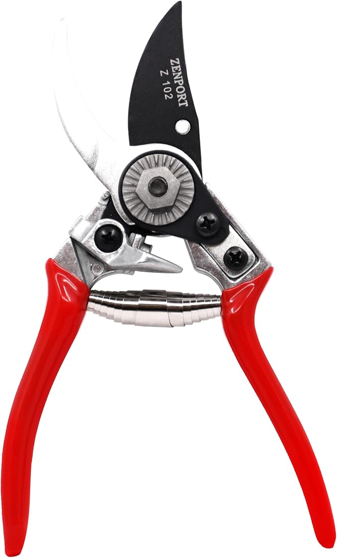 Zenport Z102 Swiss Style Hand Pruner, 0.8-Inch Cut, Die Cast Steel, 7-Inch