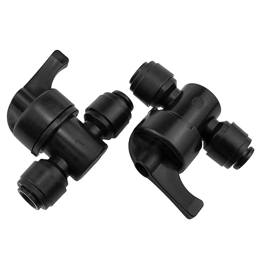 Drip Irrigation System Close Ball Valve 1/4 "x 1/4" OD Water Shut Off Valve Start Backflush Permeable System Black 6PCS
