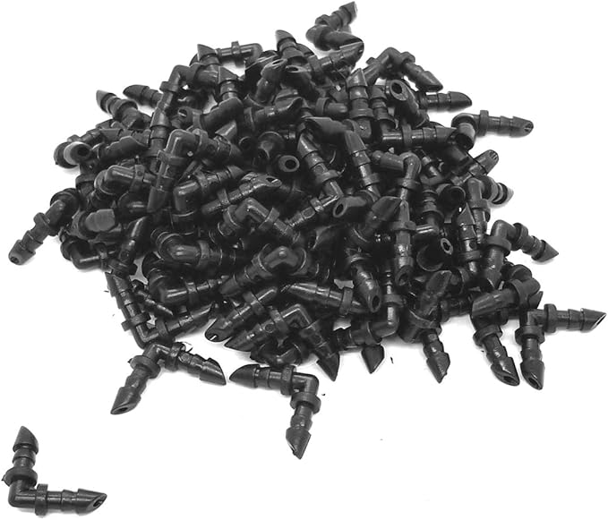 (100 PACK) - Barbed Elbow 1/4"-Inch (fits 0.140/0.170 ID) 90-degree 2-Way Connector, Premium Quality Drip Irrigation Tubing Connector Fitting